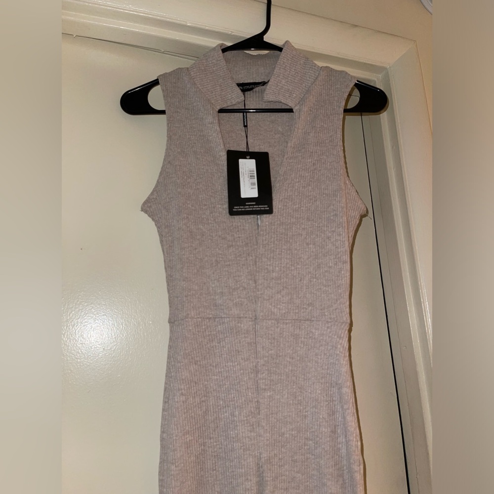PrettyLittleThings tan jumpsuit, never worn!!